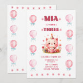 Invitation Troisième anniversaire de Mia (Devant / Derrière)