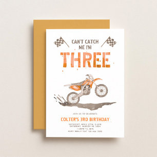 Invitation Troisième anniversaire de moto tout-terrain orange
