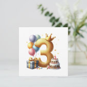 Invitation Troisième anniversaire doré (Debout devant)