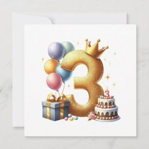 Invitation Troisième anniversaire doré
