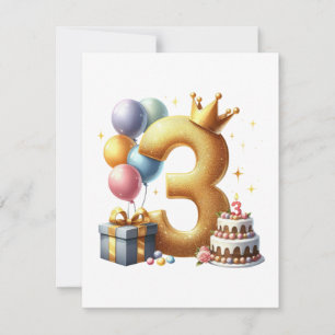 Invitation Troisième anniversaire doré