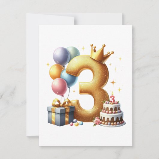 Invitation Troisième anniversaire doré (Devant)
