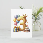 Invitation Troisième anniversaire doré (Debout devant)