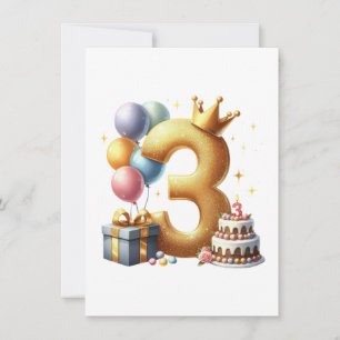 Invitation Troisième anniversaire doré