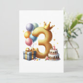 Invitation Troisième anniversaire doré (Debout devant)