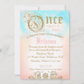 Invitation Troisième anniversaire Il était une fois Princesse (Dos)