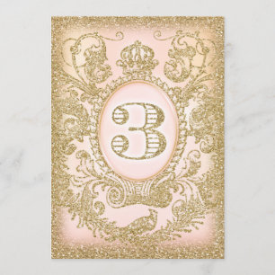 Invitation Troisième anniversaire Il était une fois Princesse