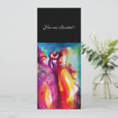 Invitation TROISIÈME BAL masqué ,or rouge jaune bleu (Debout devant)