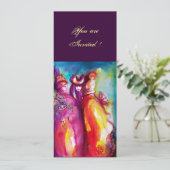 Invitation TROISIÈME BAL masqué ,or rouge jaune bleu (Debout devant)