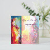 Invitation TROISIÈME MASQUE boule mascarisée, or rouge jaune  (Debout devant)