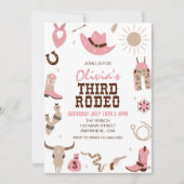 Invitation Troisième Rodéo Rose Occidental 3e Anniversaire (Devant)