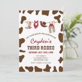 Invitation Troisième Rodéo Western Cowboy 3e anniversaire (Debout devant)