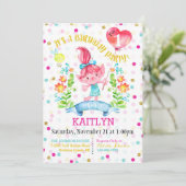 Invitation Troll Fleurs Filles Balloon Premier anniversaire (Debout devant)