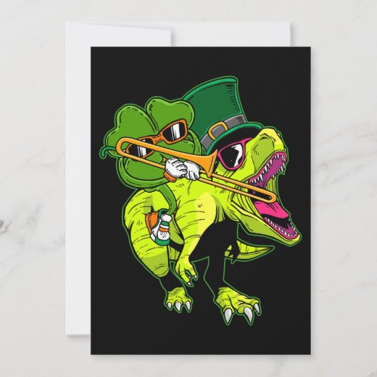 Invitation Trombone Jour de la Saint Patrick Garçons Enfants (Devant)