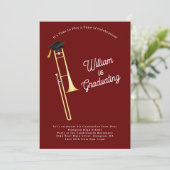 Invitation Trombone Musician Graduation Party Music (Debout devant)