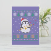 Invitation Trombone Ugly Christmas Sweater Pingouin Xmas Fami (Debout devant)