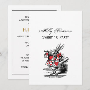 Invitation Trompettiste du Lapin Blanc Alice aux pays des mer