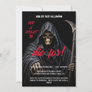 Invitation Trône de la Faucheuse Horreur Gothique Halloween 
