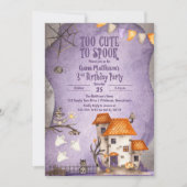 Invitation Trop mignon pour parler Halloween 3e fête d'annive (Devant)