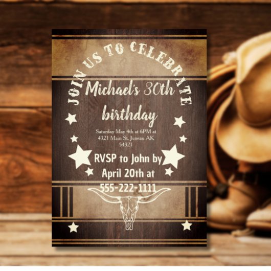 Invitation Trophée d'anniversaire de cowboy