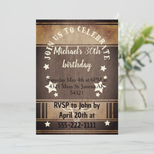 Invitation trophée de fête d'anniversaire de Cowboy (Debout devant)