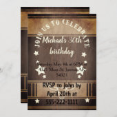 Invitation trophée de fête d'anniversaire de Cowboy (Devant / Derrière)