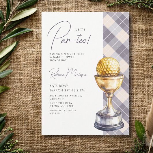 Invitation Trophée de golf Argyle de la Marine : une baby sho
