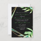 Invitation Tropic Aqua Black White FrameGreen Anniversaire (Devant)