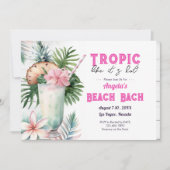Invitation Tropic Beach Bachelorette Party et Itinéraire (Devant)