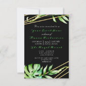 Invitation Tropic Jungle Black White Party stries encadrées (Devant)
