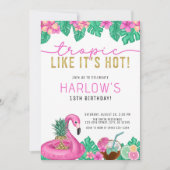 Invitation Tropic Like It's Hot Pink Tropical Birthday (Devant)