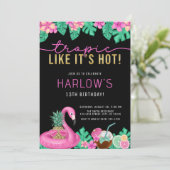 Invitation Tropic Like It's Hot Pink Tropical Birthday (Debout devant)