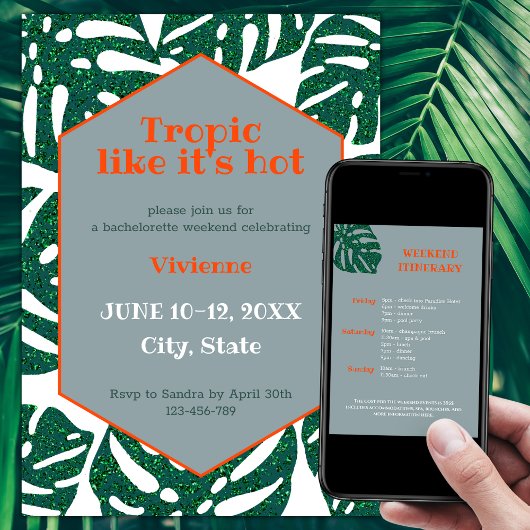 Invitation Tropic Like It's Hot Tropical Bachelorette Week-en