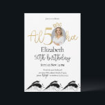 Invitation Tropical 50th Gold Birthday avec photo<br><div class="desc">Conçu pour notre collection Tropical Birthday Invitations with Photo,  cette carte d'invitation personnalisable comprend une section photo modifiable,  des numéros d'or et des polices décoratives d'écriture manuscrite. Éléments correspondants disponibles.</div>