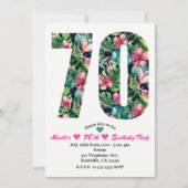 Invitation Tropical 70 70th Soixante-dix Anniversaire Fête In (Devant)