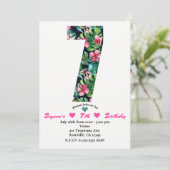 Invitation Tropical 7 Sept Septième Anniversaire Fête Invitat (Debout devant)