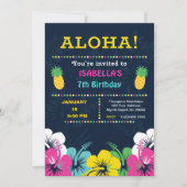 Invitation Tropical 7th Birthday Party (Devant)