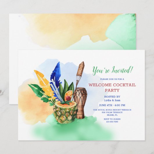 Invitation Tropical Affair (Devant / Derrière)