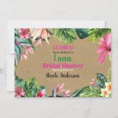 Invitation Tropical Aloha Fleurs Luau Kraft Shower de Mariage (Devant)