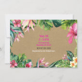Invitation Tropical Aloha Fleurs Luau Kraft Shower de Mariage (Dos)