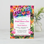 Invitation Tropical Aloha Luau Bridal Shower (Debout devant)