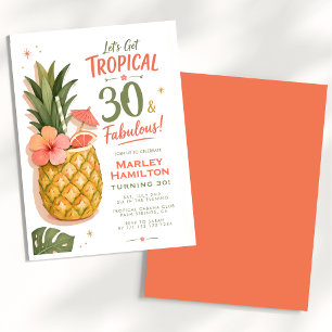 Invitation Tropical Ananas 30 et Incroyable 30e anniversaire