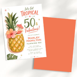 Invitation Tropical Ananas 50 et Fabuleux
