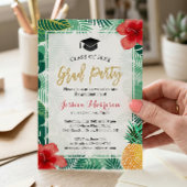 Invitation Tropical Ananas Luau Graduation Party