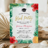 Invitation Tropical Ananas Luau Graduation Party