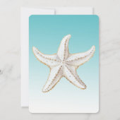 Invitation Tropical Aqua Gold White Starfish Beach Wedding (Dos)