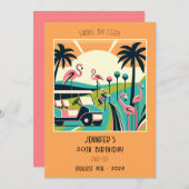 Invitation Tropical Art Déco Golf 50e anniversaire (Devant / Derrière)