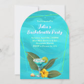 Invitation Tropical Bachelorette Party Blue Waves (Devant)