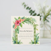 Invitation Tropical Bamboo Arch Coastal Floral Wedding (Debout devant)