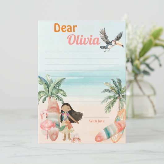 Invitation Tropical Beach 1er anniversaire heure Capsule Cart (Debout devant)